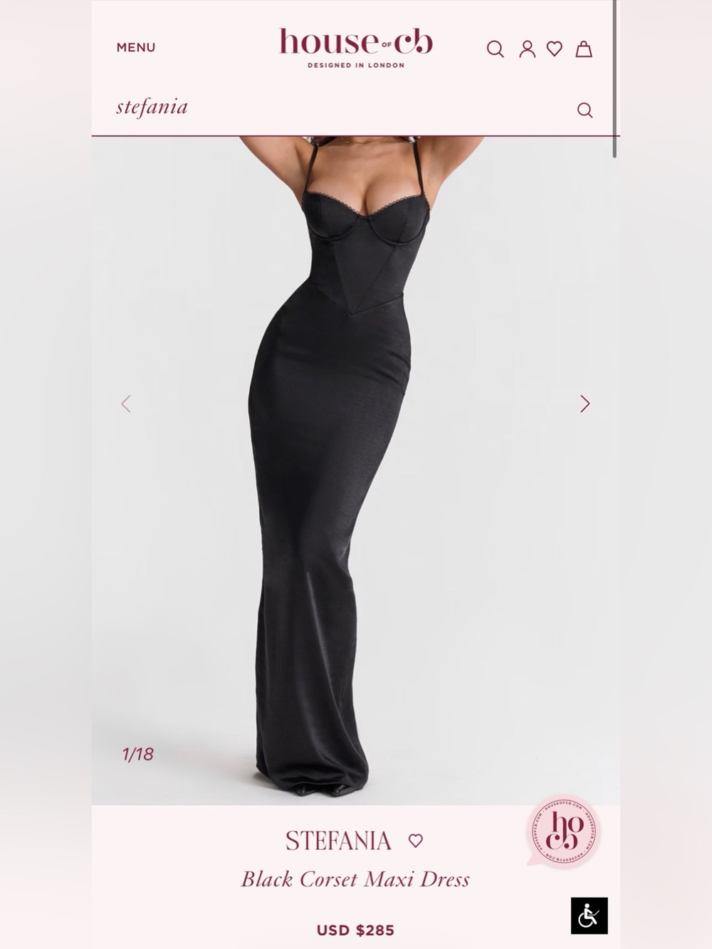 House of CB Black Corset Formal Gown